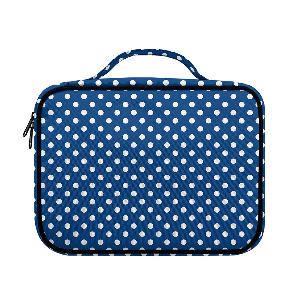 Navy And White Polka Dot Pattern Print Briefcase Bible Bag