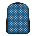 Navy And White Polka Dot Pattern Print Casual Backpack