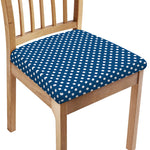 Navy And White Polka Dot Pattern Print Chair Cushion Cover