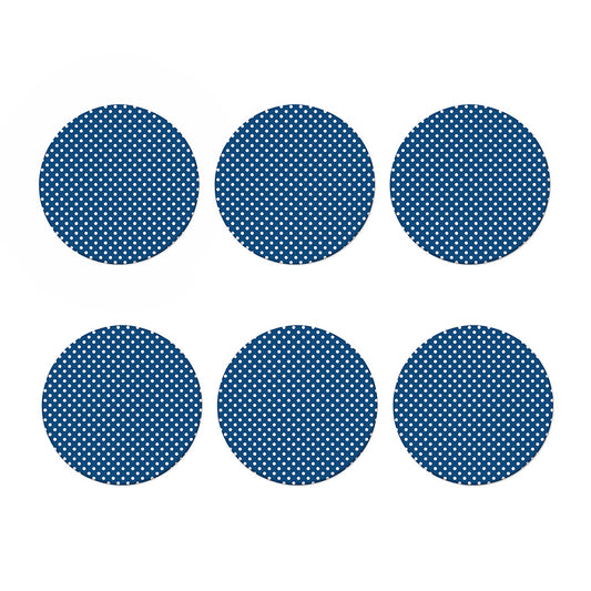 Navy And White Polka Dot Pattern Print Coaster Set