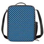 Navy And White Polka Dot Pattern Print Crossbody Lunch Bag