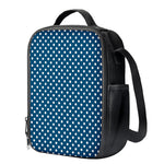 Navy And White Polka Dot Pattern Print Crossbody Lunch Bag