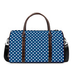 Navy And White Polka Dot Pattern Print Duffle Bag