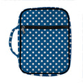 Navy And White Polka Dot Pattern Print Front Pocket Bible Bag