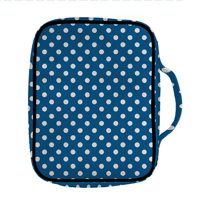 Navy And White Polka Dot Pattern Print Front Pocket Bible Bag