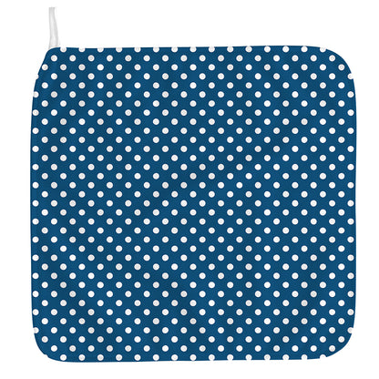 Navy And White Polka Dot Pattern Print Hand Towel