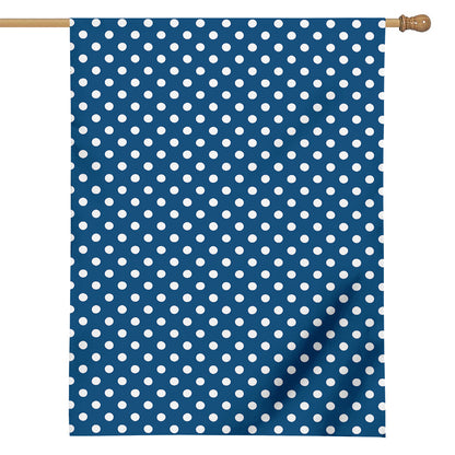 Navy And White Polka Dot Pattern Print House Flag