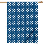 Navy And White Polka Dot Pattern Print House Flag