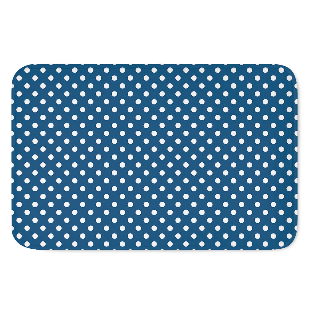 Navy And White Polka Dot Pattern Print Indoor Door Mat