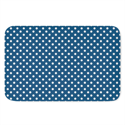 Navy And White Polka Dot Pattern Print Indoor Door Mat
