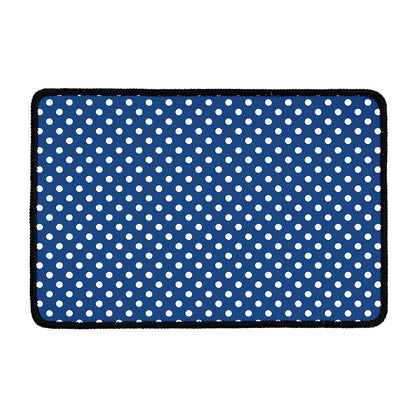 Navy And White Polka Dot Pattern Print Kitchen Mat