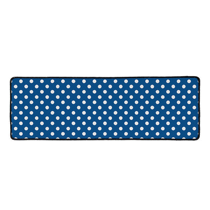 Navy And White Polka Dot Pattern Print Long Kitchen Mat