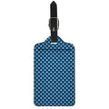Navy And White Polka Dot Pattern Print Luggage Tag