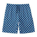 Navy And White Polka Dot Pattern Print Men's Swim Trunks