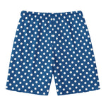 Navy And White Polka Dot Pattern Print Men's Swim Trunks