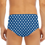 Navy And White Polka Dot Pattern Print Men's Triangle Swim Briefs