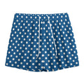 Navy And White Polka Dot Pattern Print Mesh Shorts