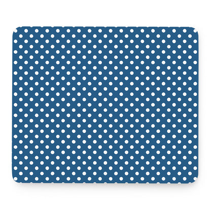 Navy And White Polka Dot Pattern Print Mouse Pad
