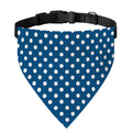 Navy And White Polka Dot Pattern Print Over The Collar Dog Bandana