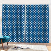 Navy And White Polka Dot Pattern Print Pencil Pleat Curtains