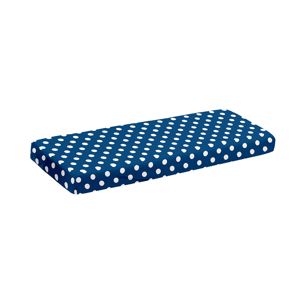Navy And White Polka Dot Pattern Print Piano Keyboard Cover