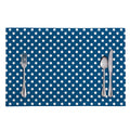 Navy And White Polka Dot Pattern Print Placemat
