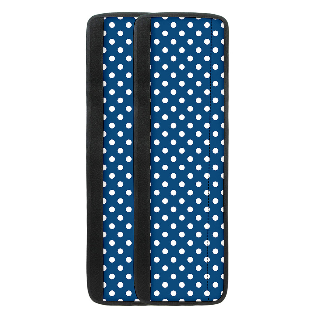 Navy And White Polka Dot Pattern Print Refrigerator Handle Covers