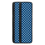Navy And White Polka Dot Pattern Print Refrigerator Handle Covers