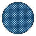 Navy And White Polka Dot Pattern Print Round Floor Mat