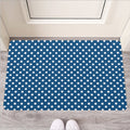 Navy And White Polka Dot Pattern Print Rubber Doormat