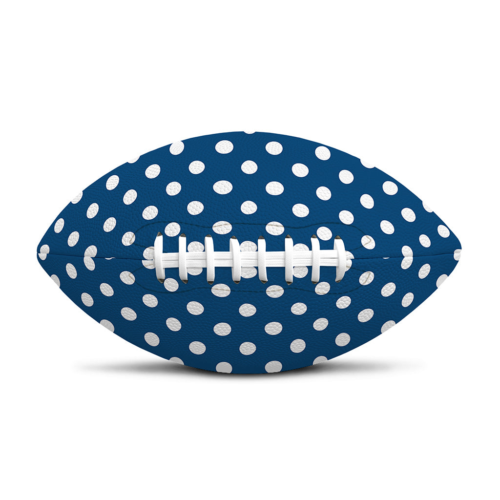 Navy And White Polka Dot Pattern Print Rugby Ball