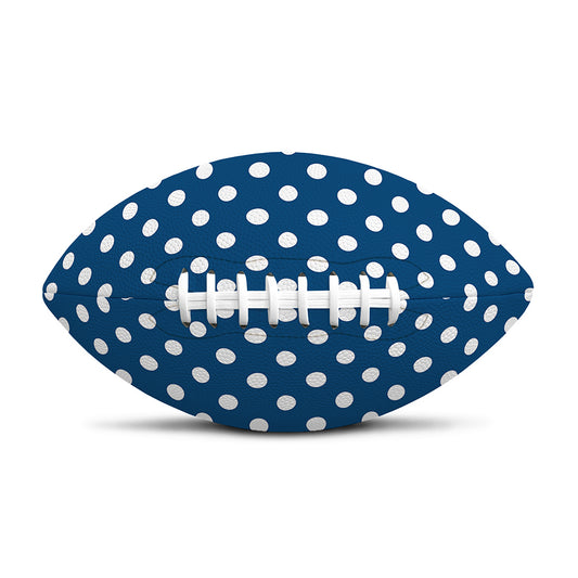 Navy And White Polka Dot Pattern Print Rugby Ball