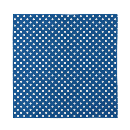 Navy And White Polka Dot Pattern Print Silk Bandana