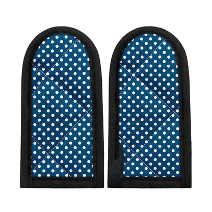 Navy And White Polka Dot Pattern Print Skillet Handle Cover