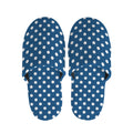 Navy And White Polka Dot Pattern Print Slippers