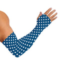 Navy And White Polka Dot Pattern Print Sun Protection Arm Sleeves