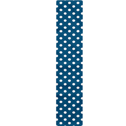 Navy And White Polka Dot Pattern Print Table Runner