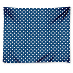 Navy And White Polka Dot Pattern Print Tapestry