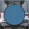 Navy And White Polka Dot Pattern Print Tire Cover