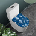 Navy And White Polka Dot Pattern Print Toilet Lid Cover