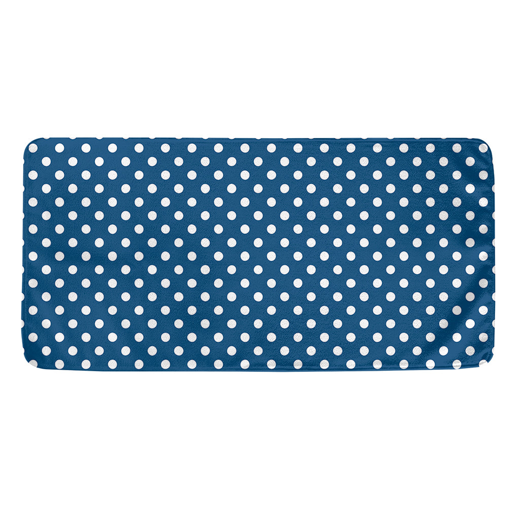 Navy And White Polka Dot Pattern Print Towel