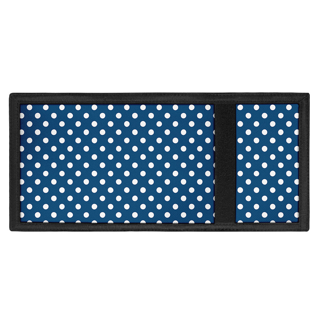 Navy And White Polka Dot Pattern Print Trifold Wallet