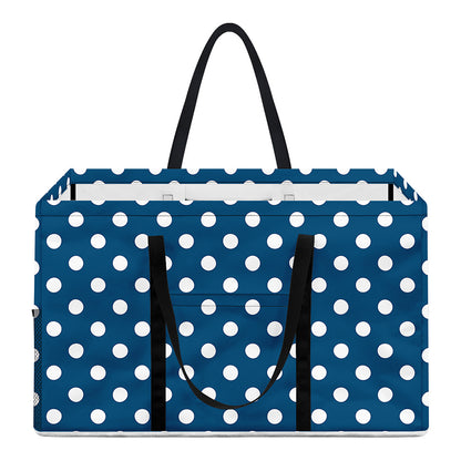 Navy And White Polka Dot Pattern Print Utility Tote Bag
