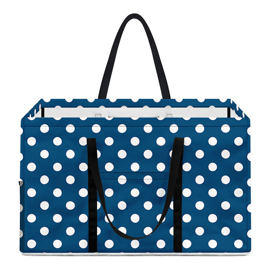 Navy And White Polka Dot Pattern Print Utility Tote Bag