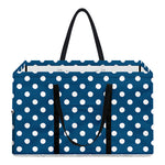 Navy And White Polka Dot Pattern Print Utility Tote Bag