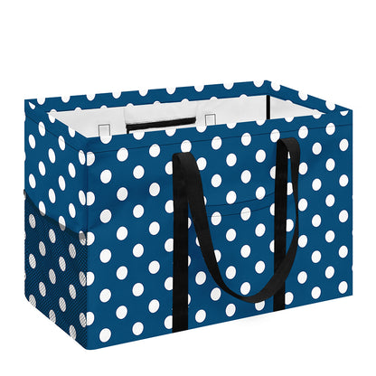 Navy And White Polka Dot Pattern Print Utility Tote Bag