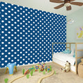 Navy And White Polka Dot Pattern Print Wall Sticker