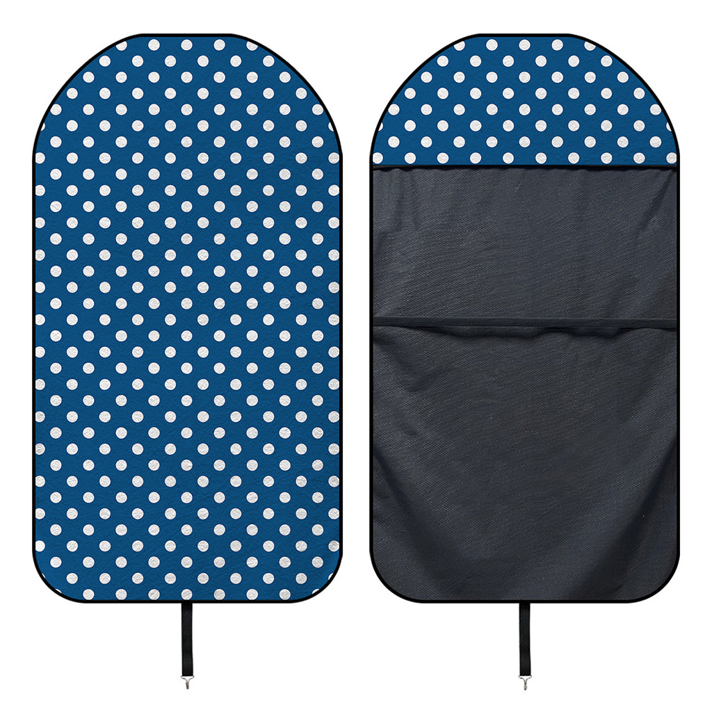 Navy And White Polka Dot Pattern Print Waterproof Car Seat Cover