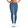 Navy And White Polka Dot Pattern Print Women's Leggings