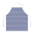 Navy And White Striped Pattern Print Adjustable Apron